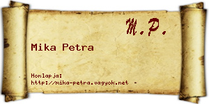 Mika Petra névjegykártya